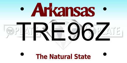 TRE96Z Arkansas License Plate