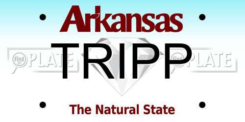 TRIPP Arkansas License Plate