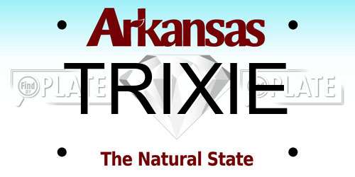 TRIXIE Arkansas License Plate
