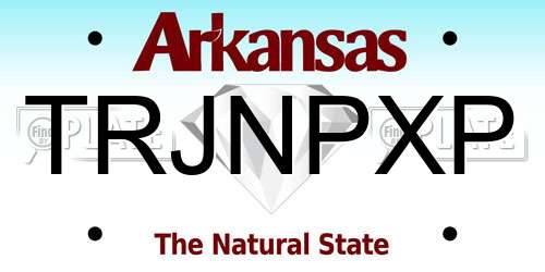 TRJNPXP Arkansas License Plate