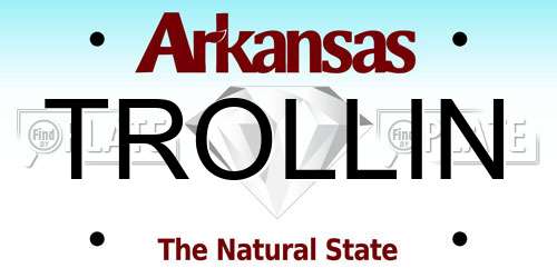TROLLIN Arkansas License Plate