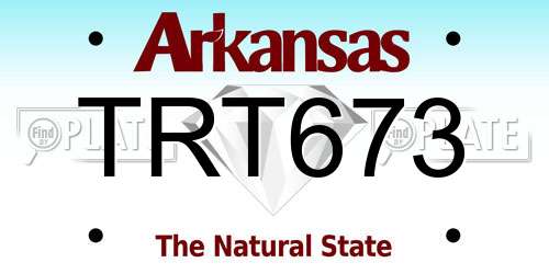 TRT673 Arkansas License Plate