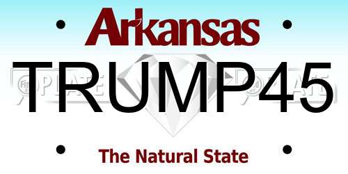 TRUMP45 Arkansas License Plate