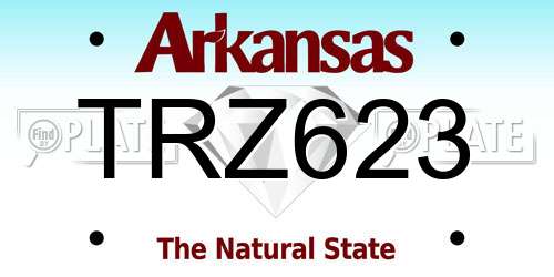 TRZ623 Arkansas License Plate