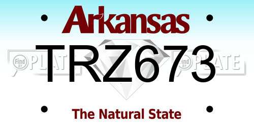 TRZ673 Arkansas License Plate