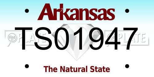 TS01947 Arkansas License Plate
