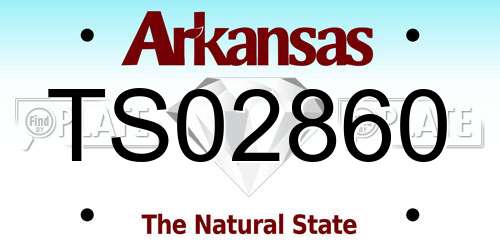 TS02860 Arkansas License Plate