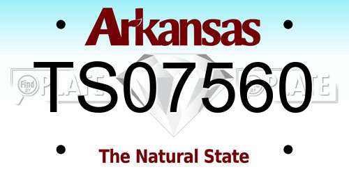 TS07560 Arkansas License Plate
