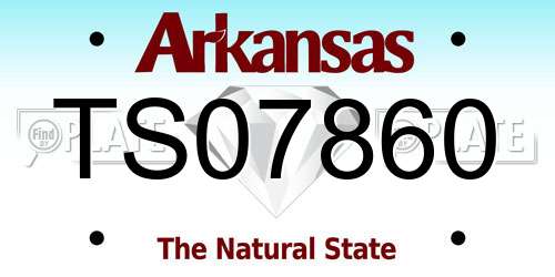 TS07860 Arkansas License Plate