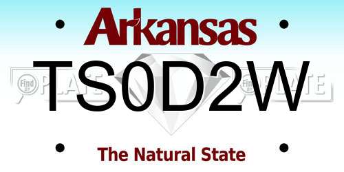 TS0D2W Arkansas License Plate