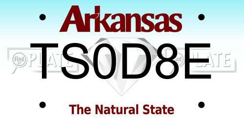 TS0D8E Arkansas License Plate