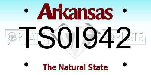 TS0I942 Arkansas License Plate