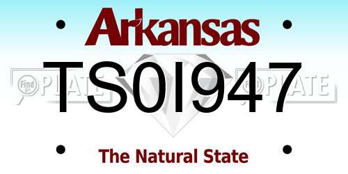 TS0I947 Arkansas License Plate