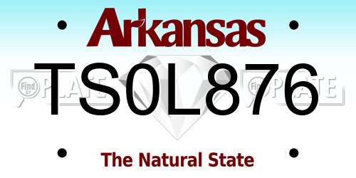 TS0L876 Arkansas License Plate