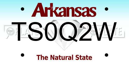 TS0Q2W Arkansas License Plate