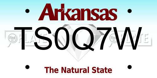 TS0Q7W Arkansas License Plate