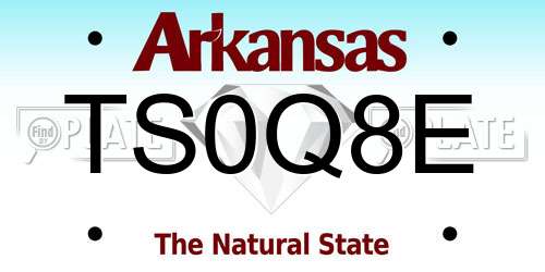 TS0Q8E Arkansas License Plate