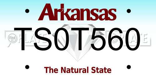 TS0T560 Arkansas License Plate