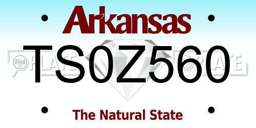 TS0Z560 Arkansas License Plate