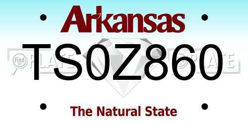 TS0Z860 Arkansas License Plate