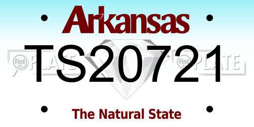 TS20721 Arkansas License Plate