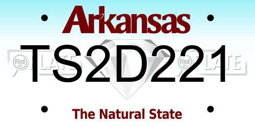 TS2D221 Arkansas License Plate
