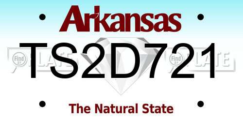 TS2D721 Arkansas License Plate