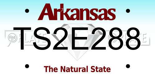 TS2E288 Arkansas License Plate