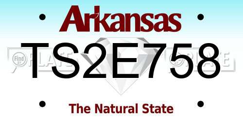 TS2E758 Arkansas License Plate