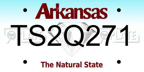 TS2Q271 Arkansas License Plate