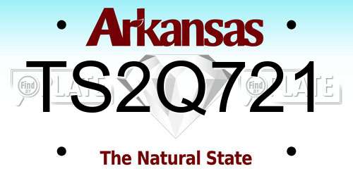 TS2Q721 Arkansas License Plate