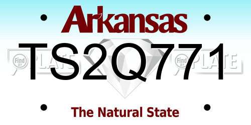 TS2Q771 Arkansas License Plate
