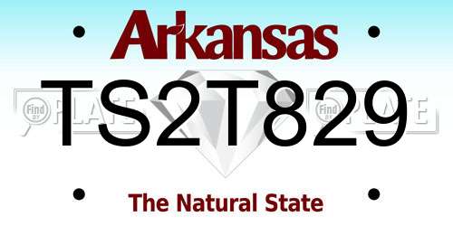 TS2T829 Arkansas License Plate