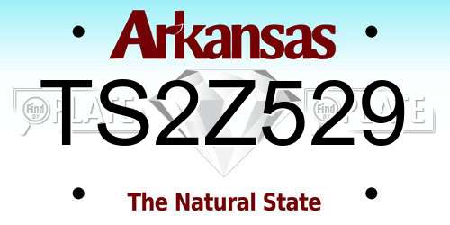 TS2Z529 Arkansas License Plate