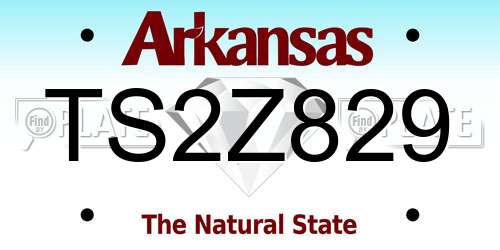 TS2Z829 Arkansas License Plate