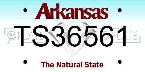 TS36561 Arkansas License Plate