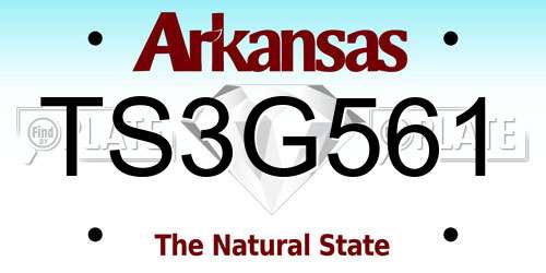 TS3G561 Arkansas License Plate