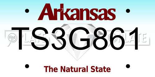 TS3G861 Arkansas License Plate