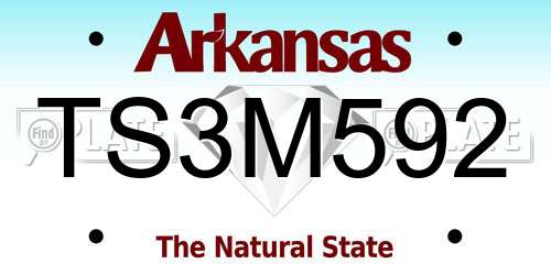 TS3M592 Arkansas License Plate
