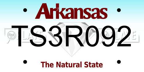 TS3R092 Arkansas License Plate