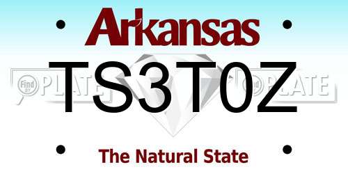 TS3T0Z Arkansas License Plate
