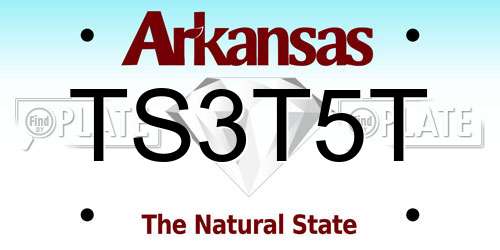 TS3T5T Arkansas License Plate