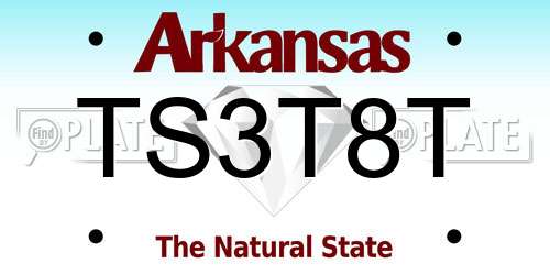 TS3T8T Arkansas License Plate