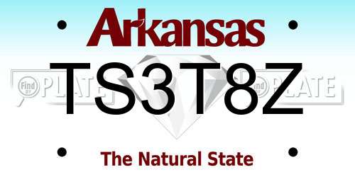 TS3T8Z Arkansas License Plate