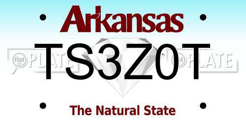 TS3Z0T Arkansas License Plate