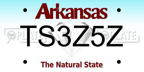 TS3Z5Z Arkansas License Plate