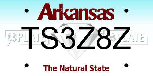 TS3Z8Z Arkansas License Plate
