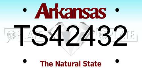 TS42432 Arkansas License Plate