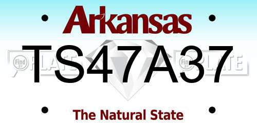 TS47A37 Arkansas License Plate