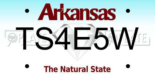 TS4E5W Arkansas License Plate